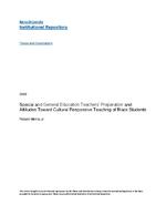 Special and general education teachers' preparation and attitudes toward cultural responsive teaching of black students